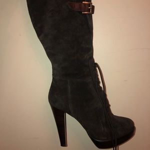Guess knew High, heeled boots with leather accents